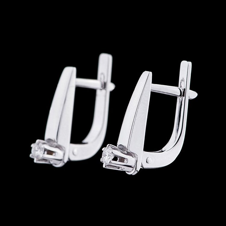 Золоті сережки з діамантами е0471-2б від ювелірного магазину Онікс - 1