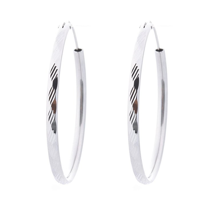 Серебряные серьги-кольца 122254 от ювелирного магазина Оникс - 1