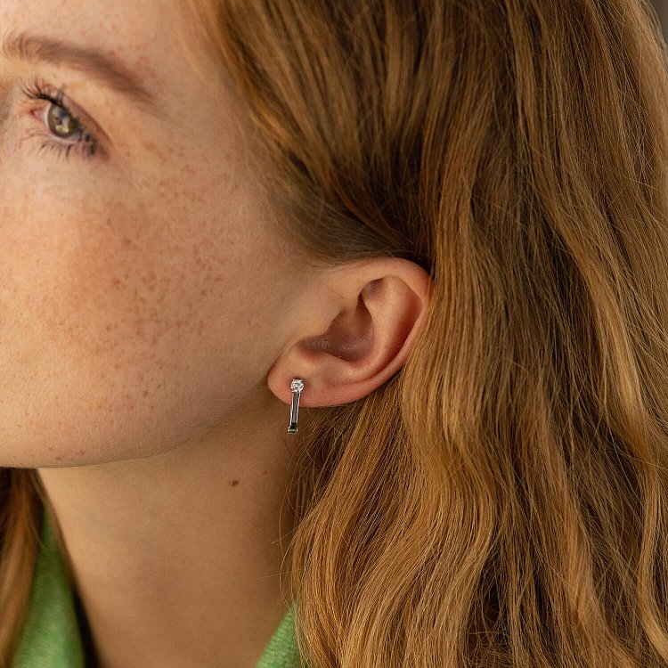 Золотые серьги с бриллиантами 319621121 от ювелирного магазина Оникс - 4