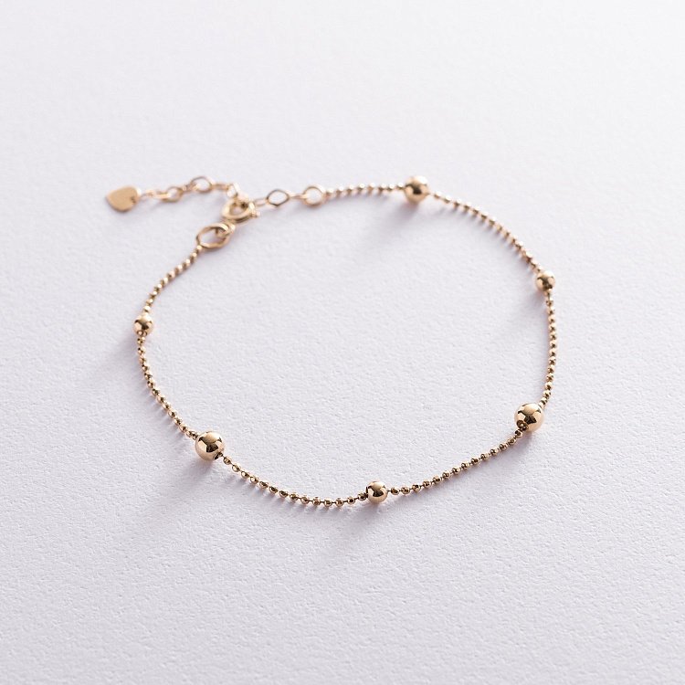 Браслет "Шарики" в желтом золоте б04889 от ювелирного магазина Оникс