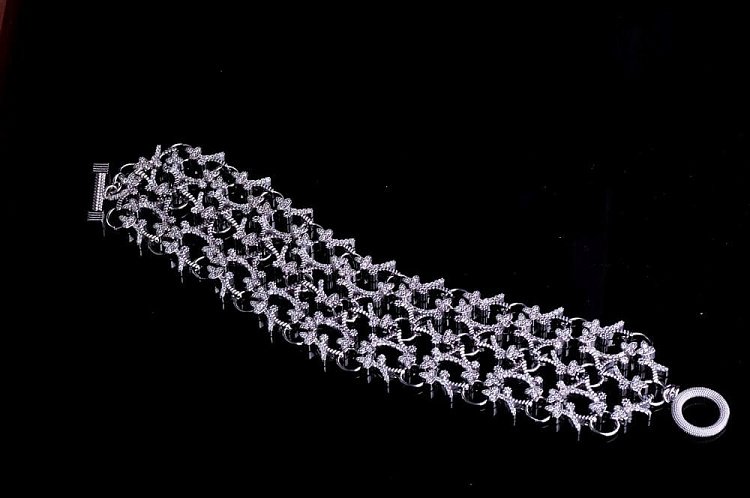 Серебряный браслет с фианитами (родий) 14811 от ювелирного магазина Оникс - 1