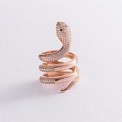 Золотое кольцо "Змея" с фианитами к06106 от ювелирного магазина Оникс