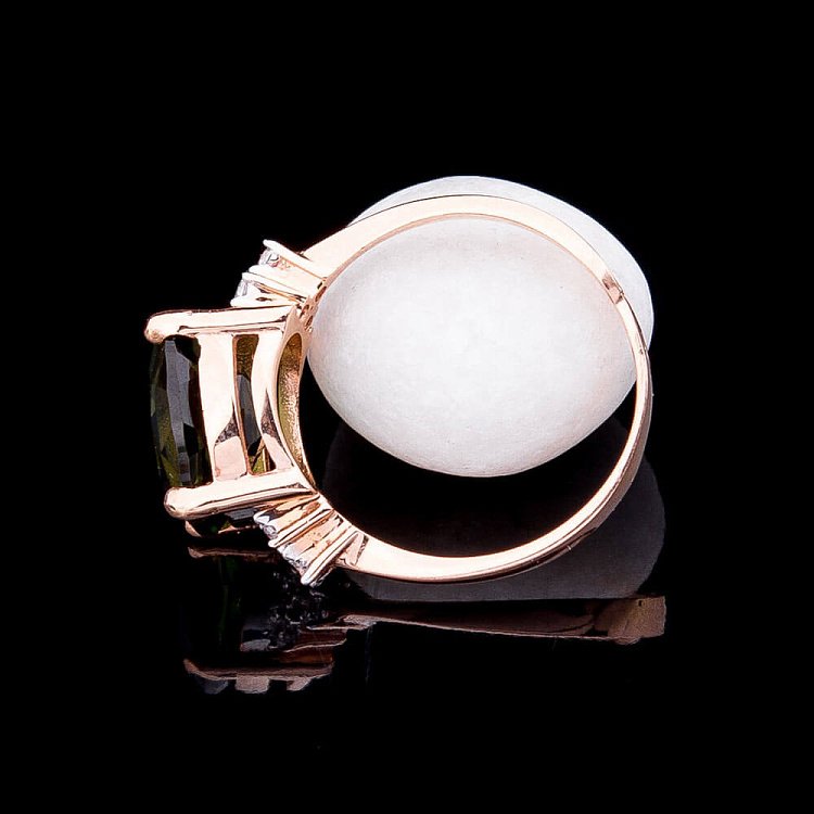 Золотое кольцо с празиолитом к03062 от ювелирного магазина Оникс - 2