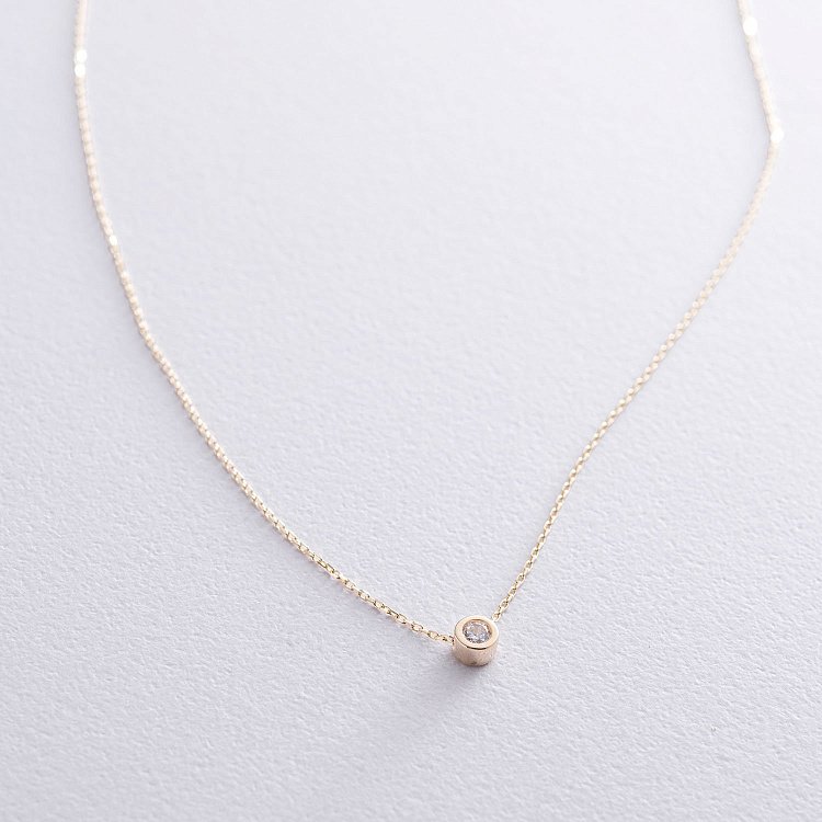 Золоте кольє з фіанітом кол00954 від ювелірного магазину Онікс