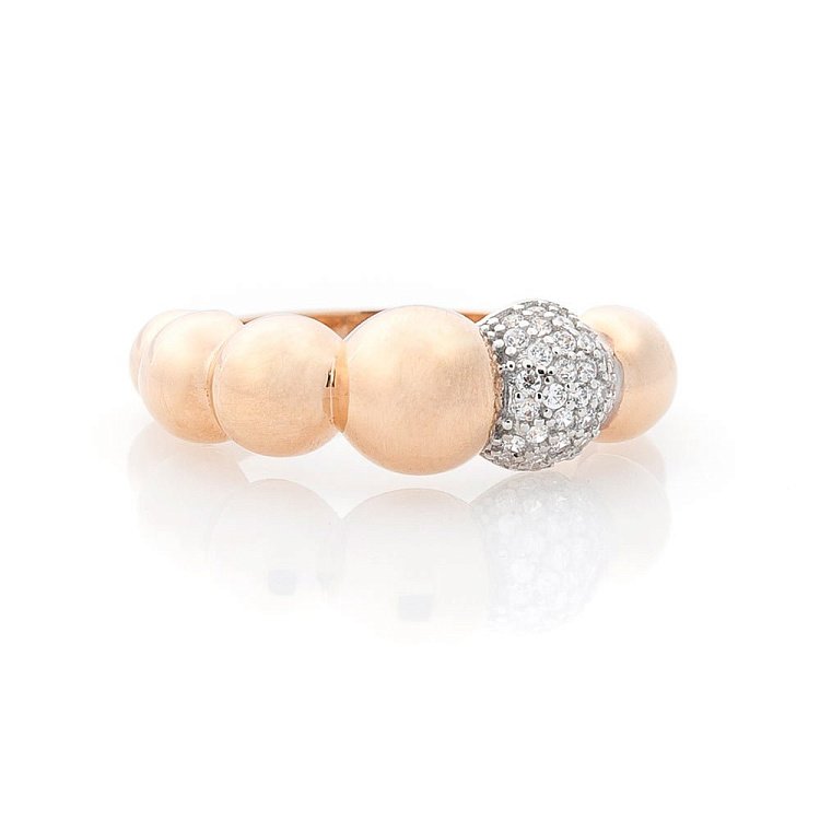 Золотое кольцо с фианитами к05400 от ювелирного магазина Оникс - 2