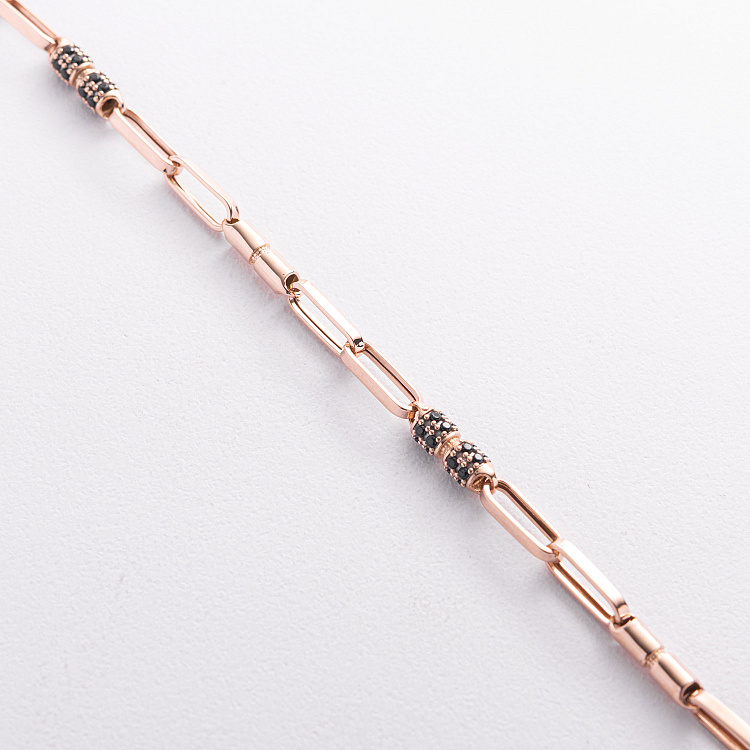 Золотой браслет "Lucile" (черные фианиты) б05839 от ювелирного магазина Оникс - 2