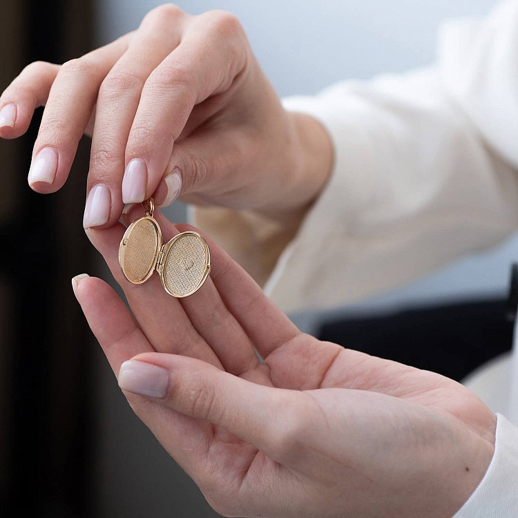 Золотий кулон для фотографії "Квіти" (чорніння) п03513 від ювелірного магазину Онікс - 2