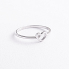 Кольцо "Сердечко" в белом золоте (фианит) к08525 от ювелирного магазина Оникс - 1