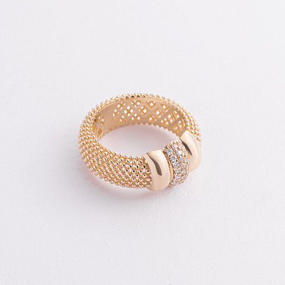 Каблучка "Marie" у жовтому золоті (фіаніти) к08272 №4