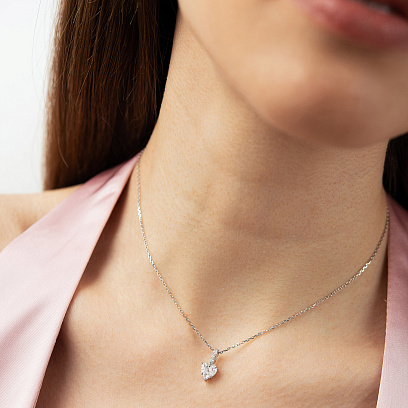 Золоте кольє "Сердечко" з діамантами колб0185va №8