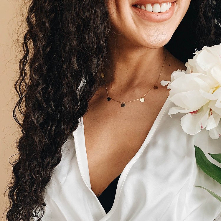 Золотое колье с монетками кол01442 от ювелирного магазина Оникс - 13