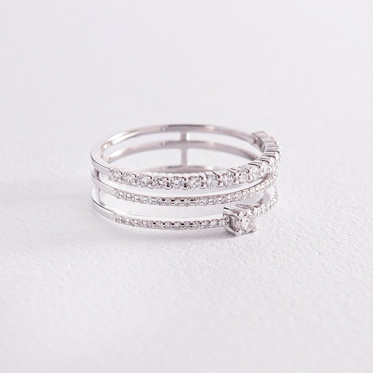 Золотое кольцо с бриллиантами кб0395z от ювелирного магазина Оникс