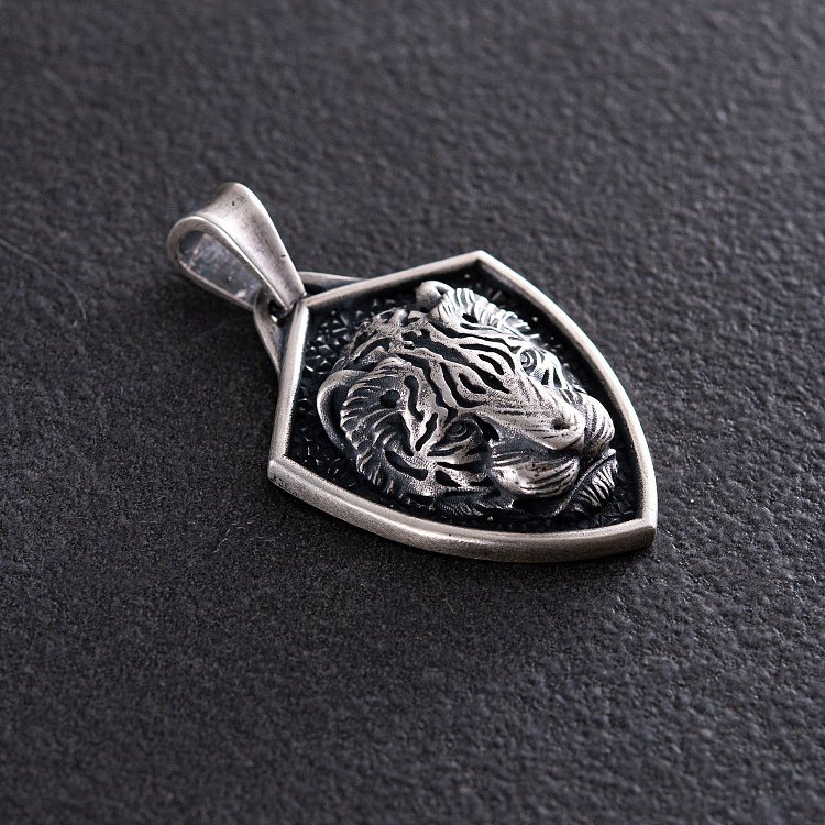 Серебряный кулон "Азиатский тигр" 133193 от ювелирного магазина Оникс - 8