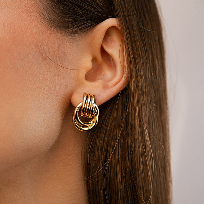 Серьги "Jessica" в желтом золоте с09683