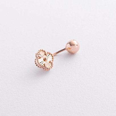 Золотой пирсинг в пупок "Клевер" пир00282