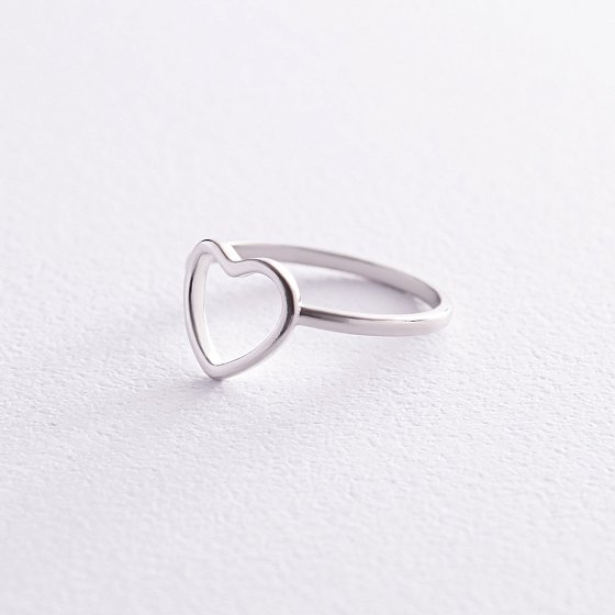 Серебряное кольцо "Сердечко" 112678 №3