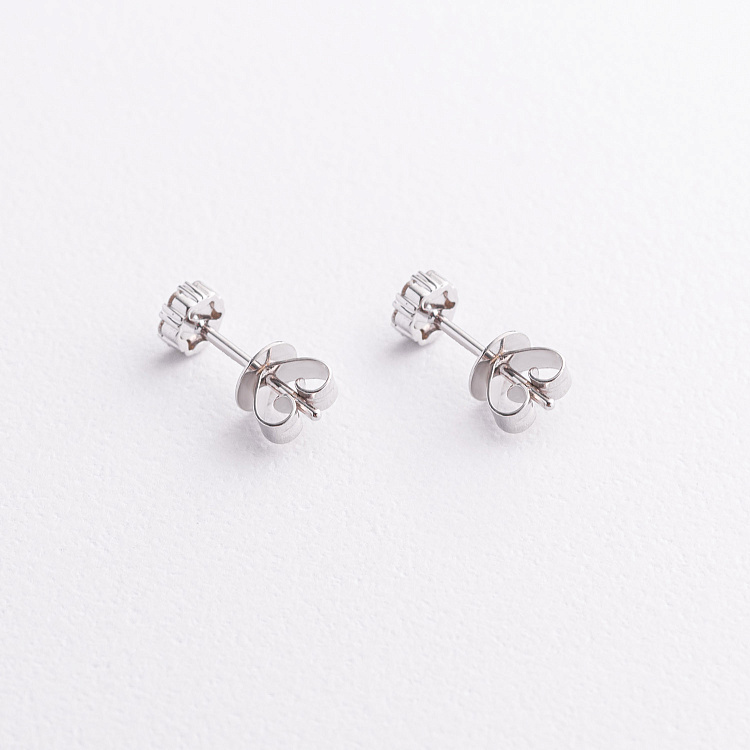 Золоті сережки - пусети "Квіточки" з діамантами сб0669ca від ювелірного магазину Онікс - 2