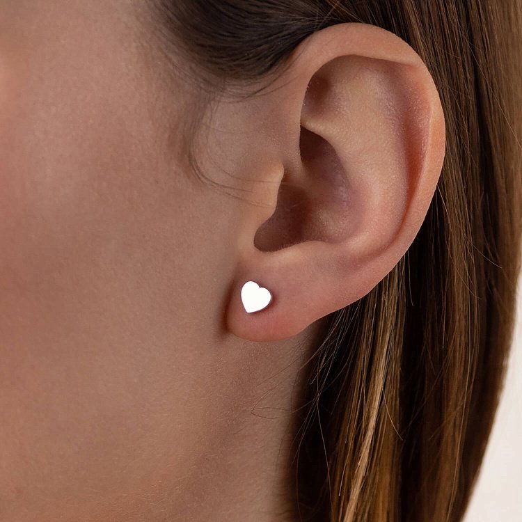 Золотые серьги-гвоздики "Сердечки" с06186 от ювелирного магазина Оникс - 3