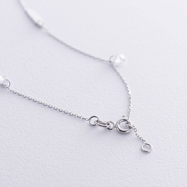 Золотой браслет "Перышки" на ногу (фианиты) б05367 от ювелирного магазина Оникс - 2