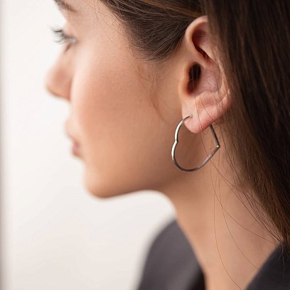 Золоті сережки - пусети "Сердечка" с07981 №10