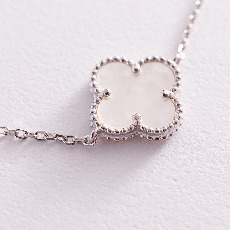 Серебряный браслет "Клевер" с перламутром 14870 от ювелирного магазина Оникс - 2