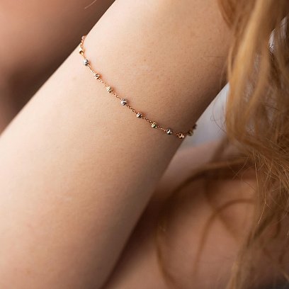 Браслет "Шарики" в трех цветах золота б05167 №6