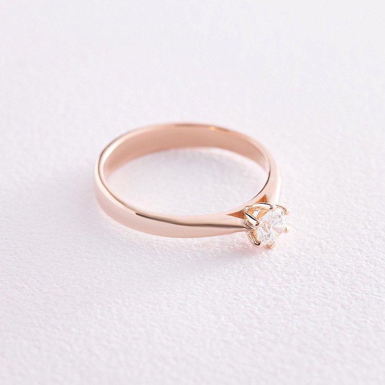 Заручальна золота каблучка з діамантом кб0416 - 2 Заручальна золота каблучка з діамантом кб0416 від ювелірного магазину Онікс - 2