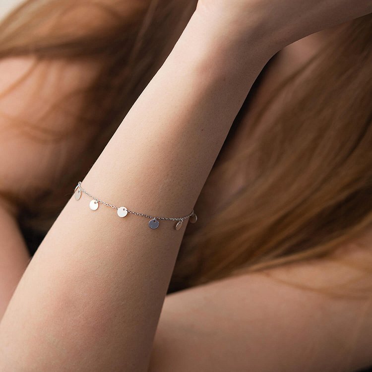 Браслет "Монетки" у білому золоті б05253 від ювелірного магазину Онікс - 5