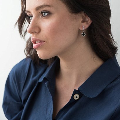 Сережки "Конюшина" на англійській застібці с05819 №2