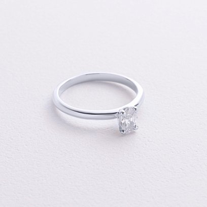 Помолвочное кольцо в белом золоте (фианит овал) к08199 №3