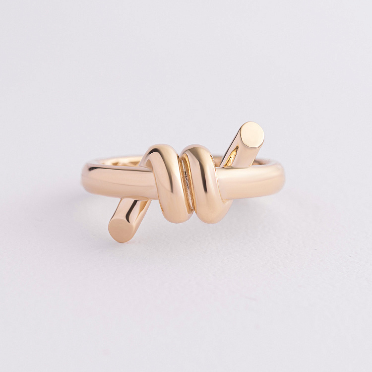 Каблучка "Brigitte" у жовтому золоті к08383 від ювелірного магазину Онікс - 2