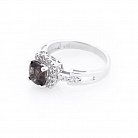 Помолвочное кольцо (дымчатый топаз, фианиты) 111158 от ювелирного магазина Оникс - 1
