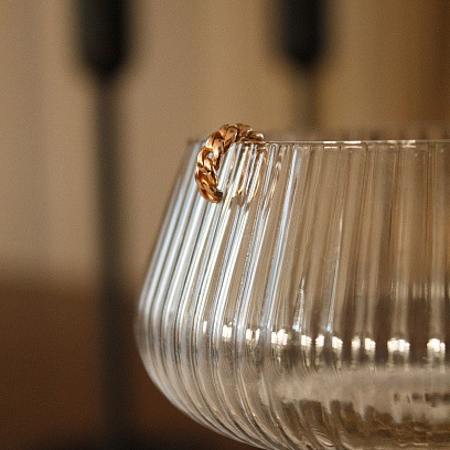 Сережка - каффа "Ланцюжок" в червоному золоті с07912 №12