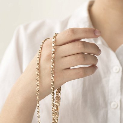 Фантазийная цепочка в красном золоте ц00405 №5