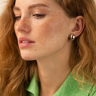 Сережки - кільця в білому золоті с07050 №6