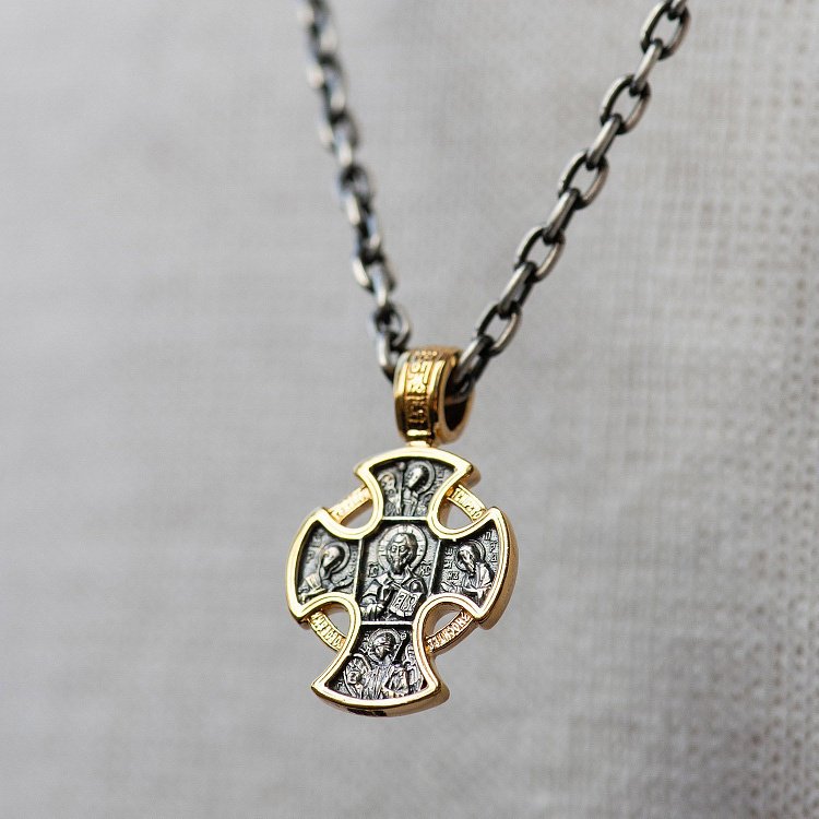 Православний хрест "Господь Вседержитель. Ангел Хранитель" 131679 від ювелірного магазину Онікс - 3