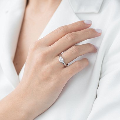 Кольцо в платине с бриллиантами кб0314lg №4