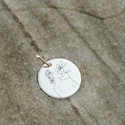 Серебряный кулон "Чувственная" 132724жен №7