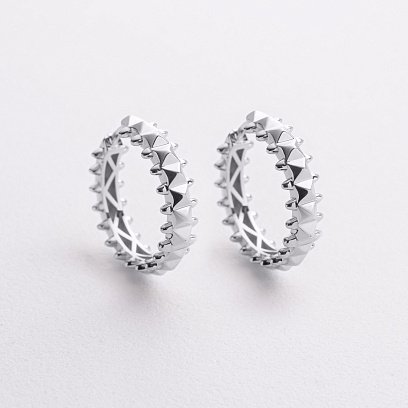 Серьги - кольца в белом золоте с09331