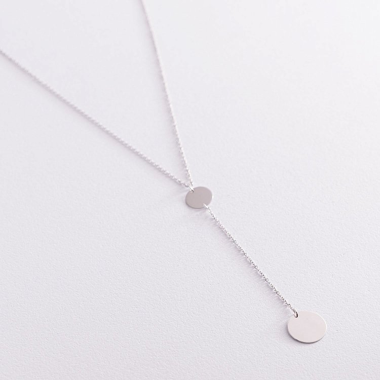 Колье "Монетки" в белом золоте 860417В от ювелирного магазина Оникс