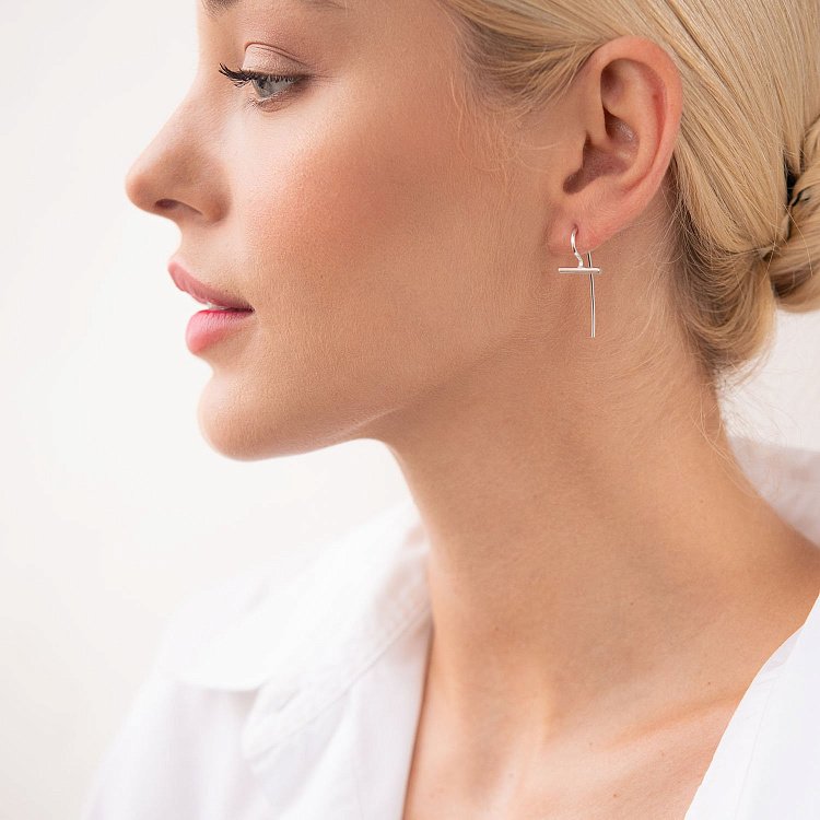 Серебряные серьги "Беннет" 122996 от ювелирного магазина Оникс - 1