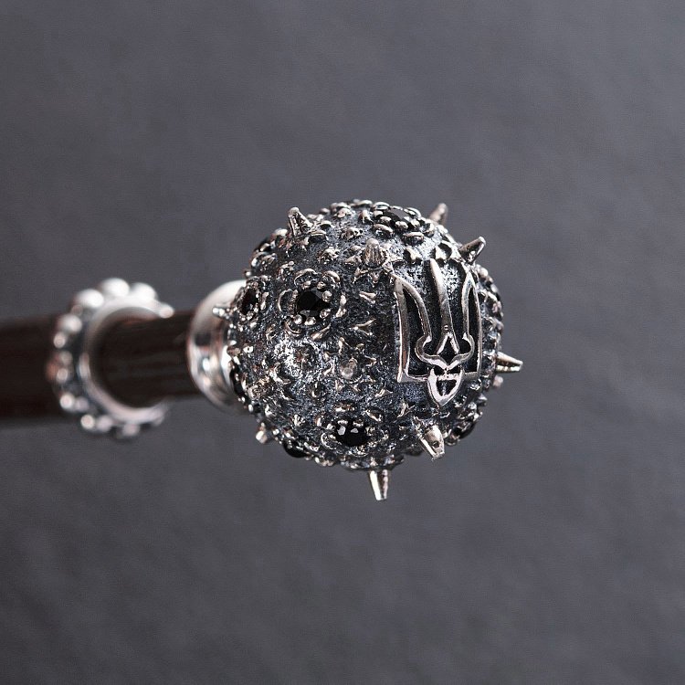 Срібний брелок "Булава. Слава Україні" з ебеном 1237 від ювелірного магазину Онікс - 5