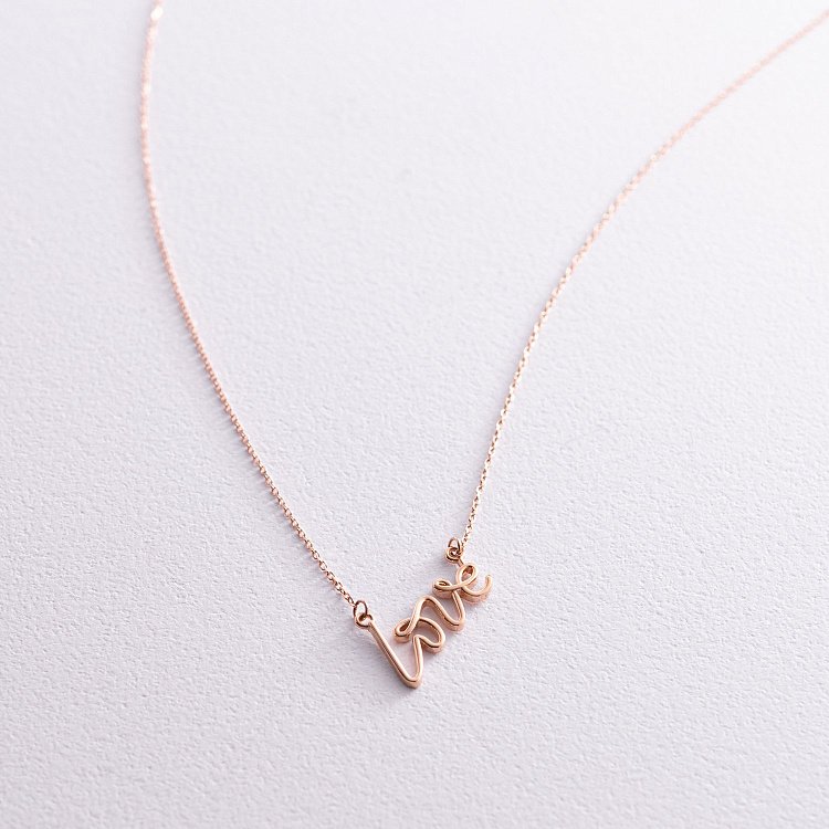 Кольє "Love" у червоному золоті кол02265 від ювелірного магазину Онікс - 5