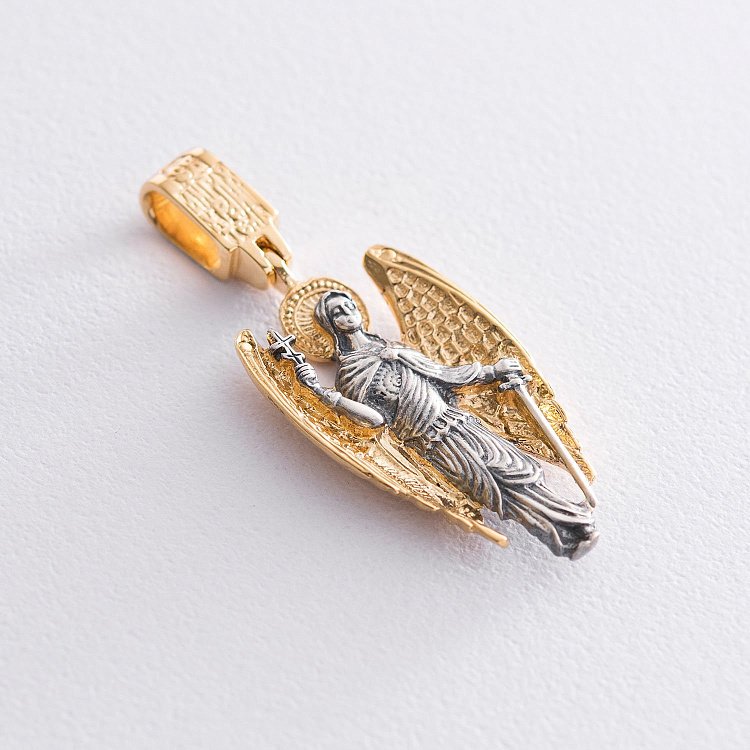 Серебряная подвеска "Ангел" с позолотой 132226 от ювелирного магазина Оникс - 5