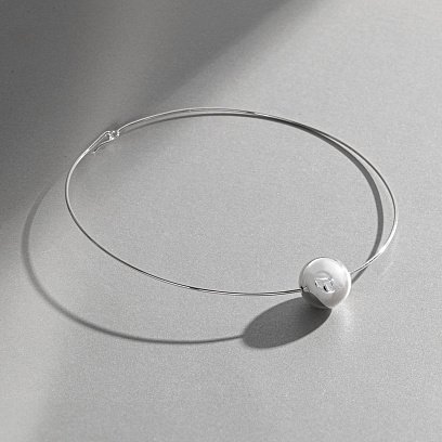 Серебряное колье с шариком 18056 №4