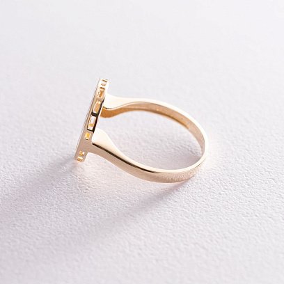 Кольцо "Клевер" в желтом золоте (эмаль) к06710 №3