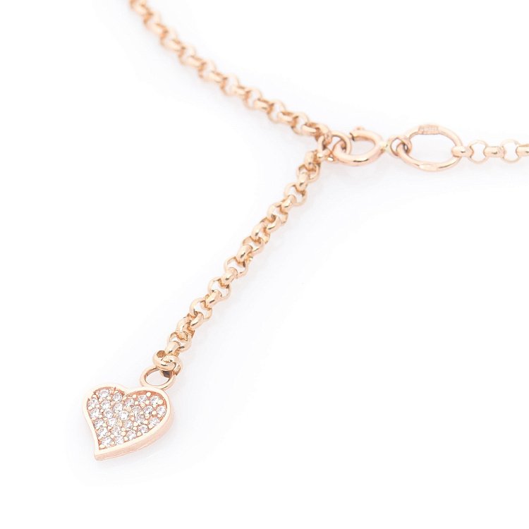 Золотий браслет на ногу з сердечком б03672 від ювелірного магазину Онікс - 1