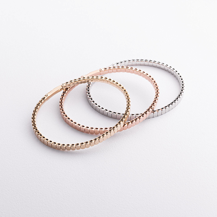 Жесткий браслет "Kylie" в красном золоте б05825 от ювелирного магазина Оникс - 2