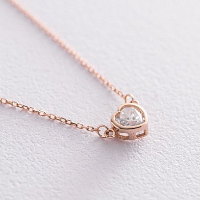 Колье "Сердечко" в красном золоте кол01833 №3