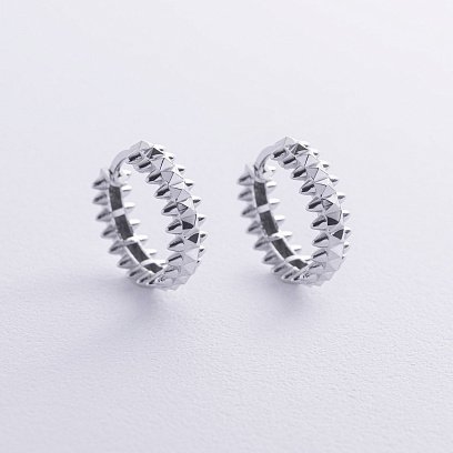 Серьги - кольца в белом золоте с08622